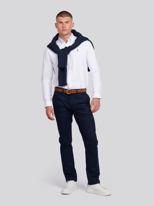 Mens Peached Oxford Shirt  in Bright White