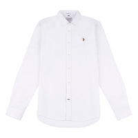 Mens Peached Oxford Shirt in Bright White