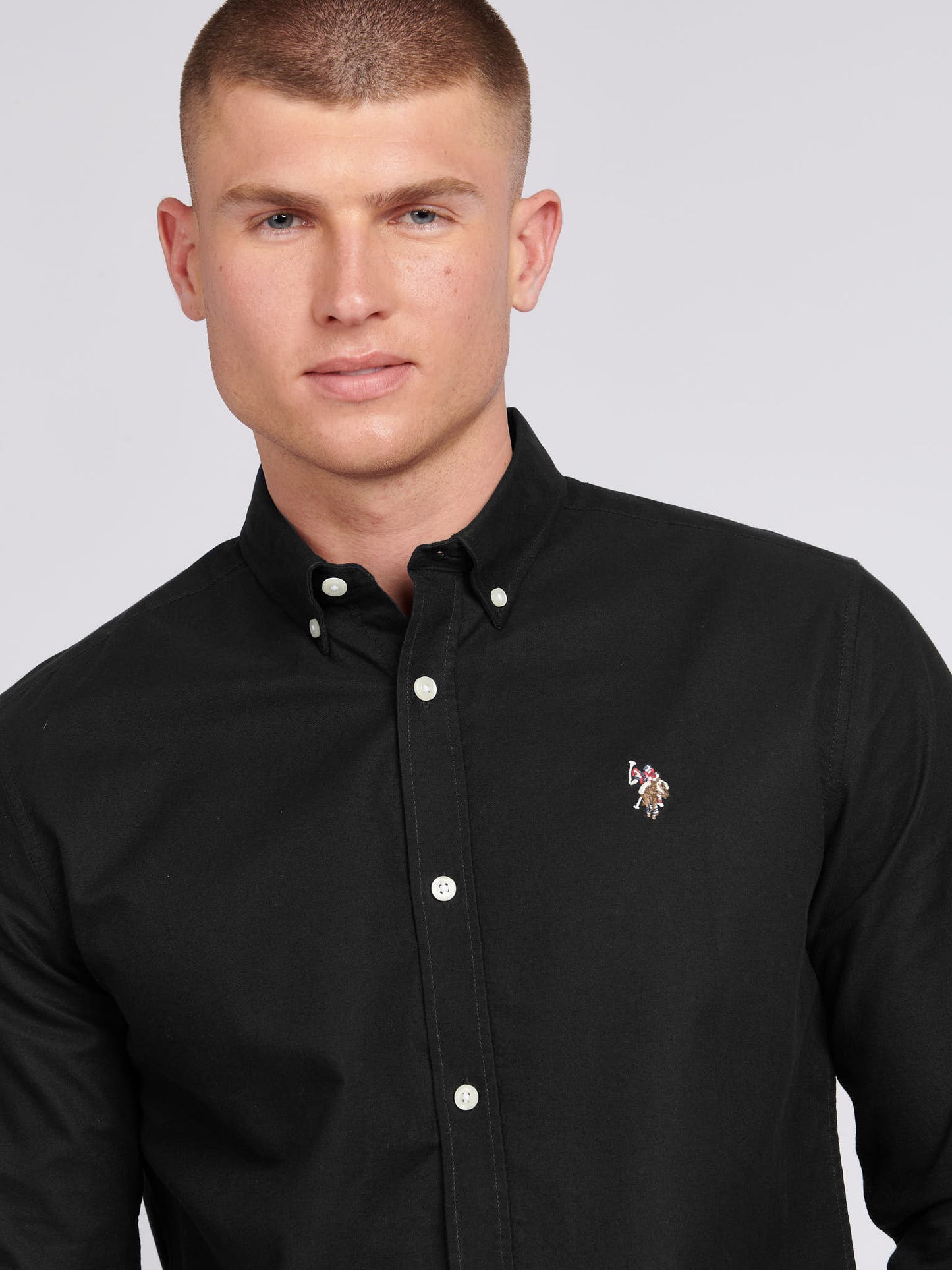 Mens Peached Oxford Shirt  in Black