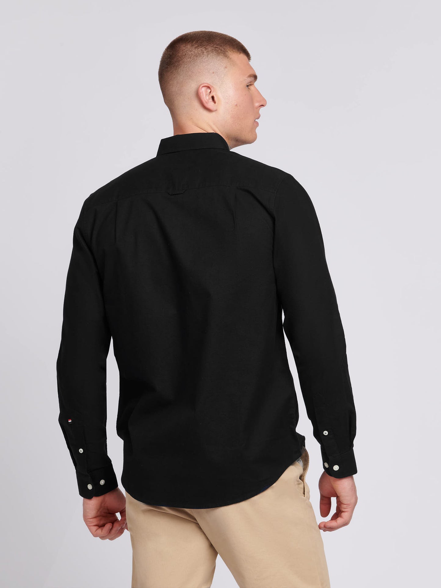 Mens Peached Oxford Shirt  in Black