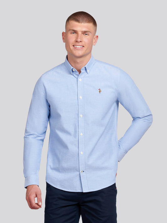 Mens Peached Oxford Shirt  in Blue Yonder