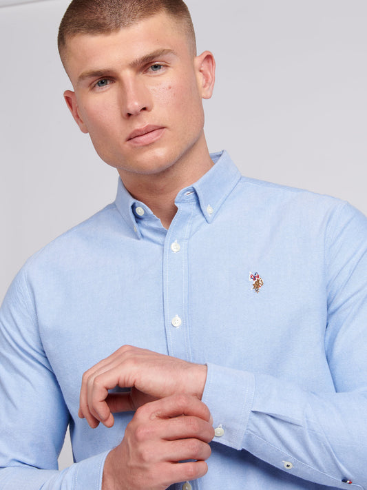 Mens Peached Oxford Shirt  in Blue Yonder