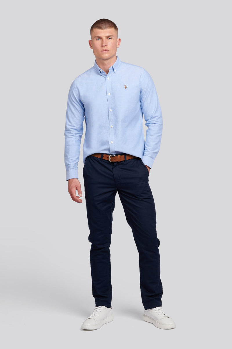 Mens Peached Oxford Shirt in Blue Yonder