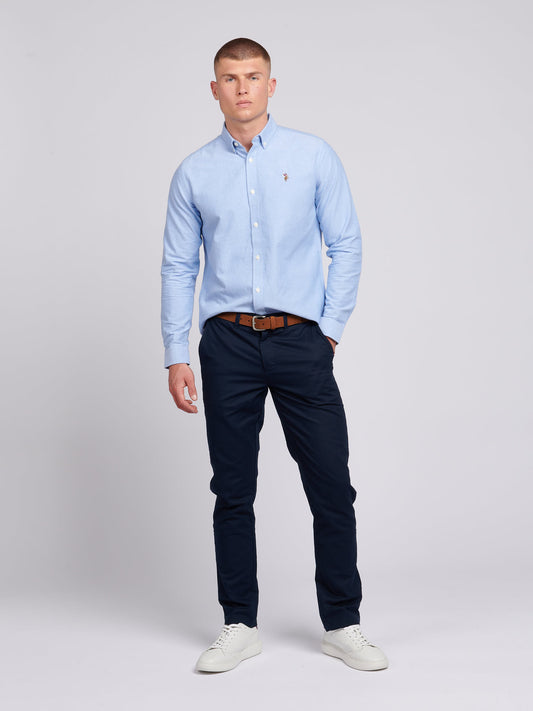 Mens Peached Oxford Shirt  in Blue Yonder