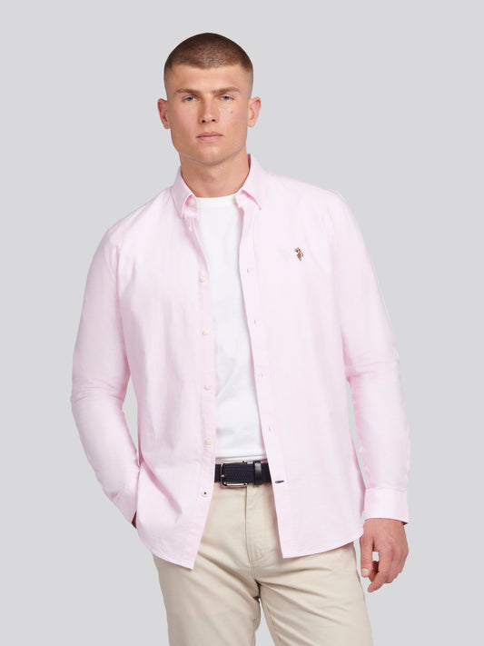 Mens Peached Oxford Shirt  in Orchid Pink