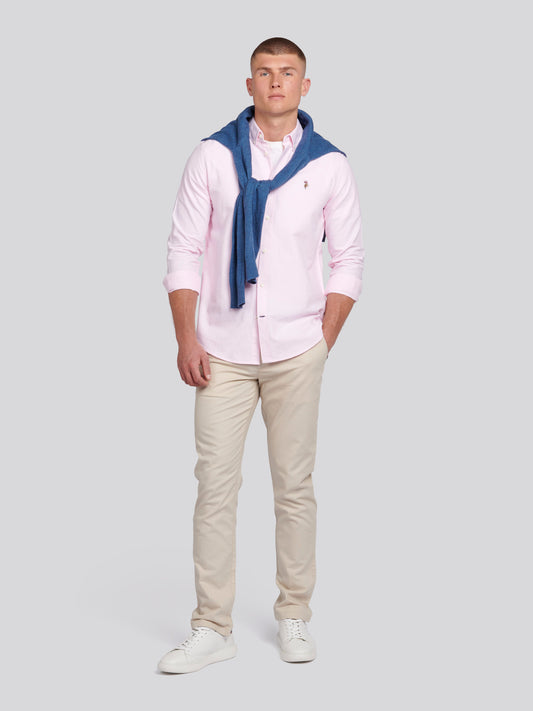 Mens Peached Oxford Shirt  in Orchid Pink