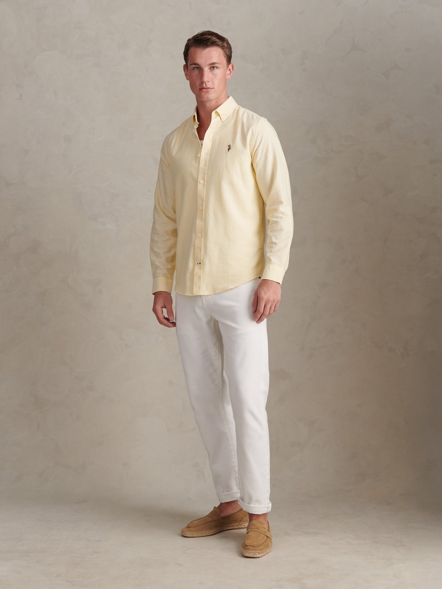 Mens Peached Oxford Shirt French Vanilla