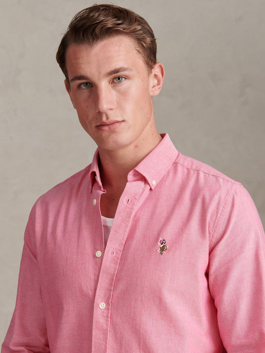 Mens Peached Oxford Shirt Chateau Rose