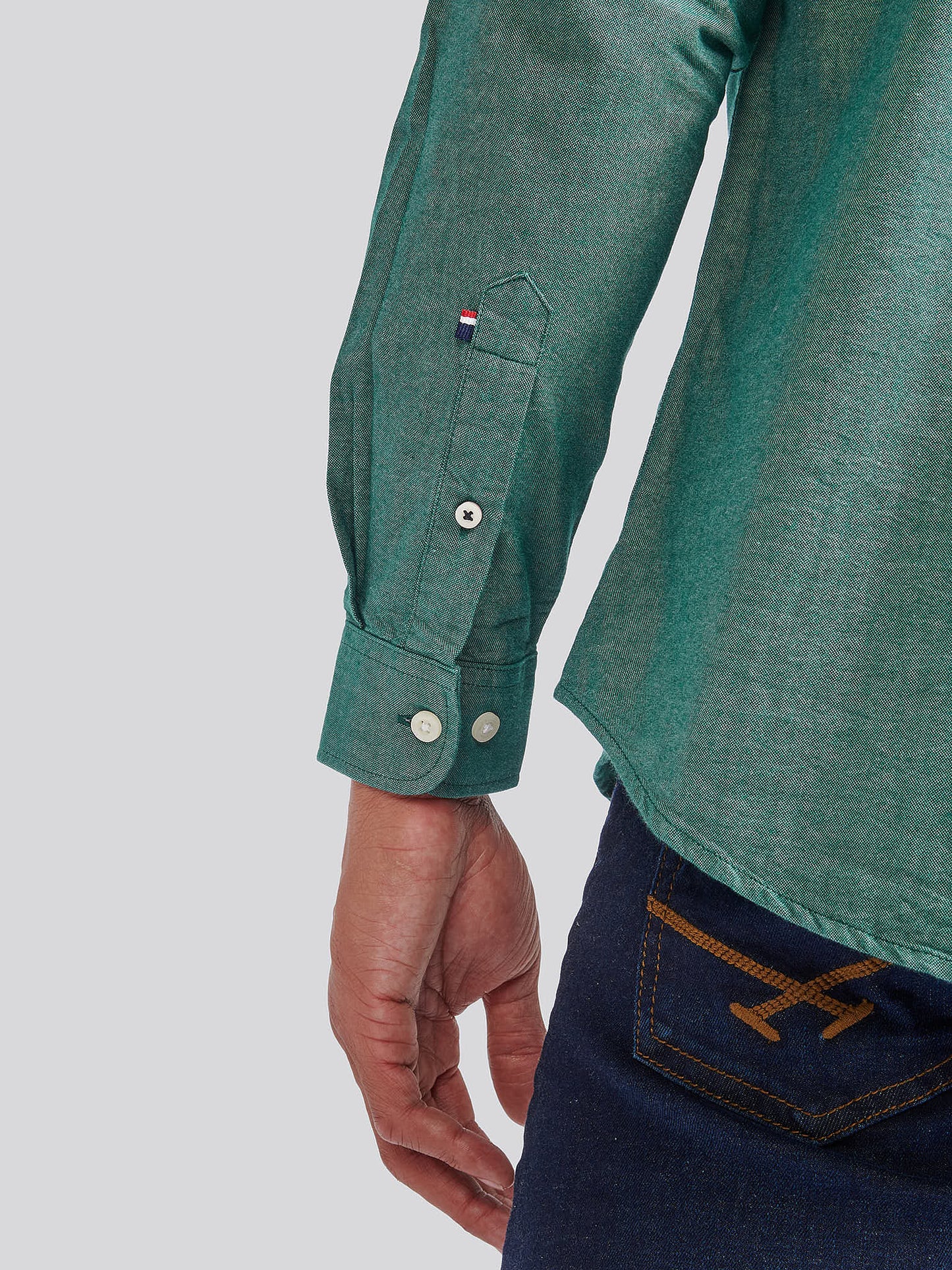 Mens Peached Oxford Shirt Rain Forest