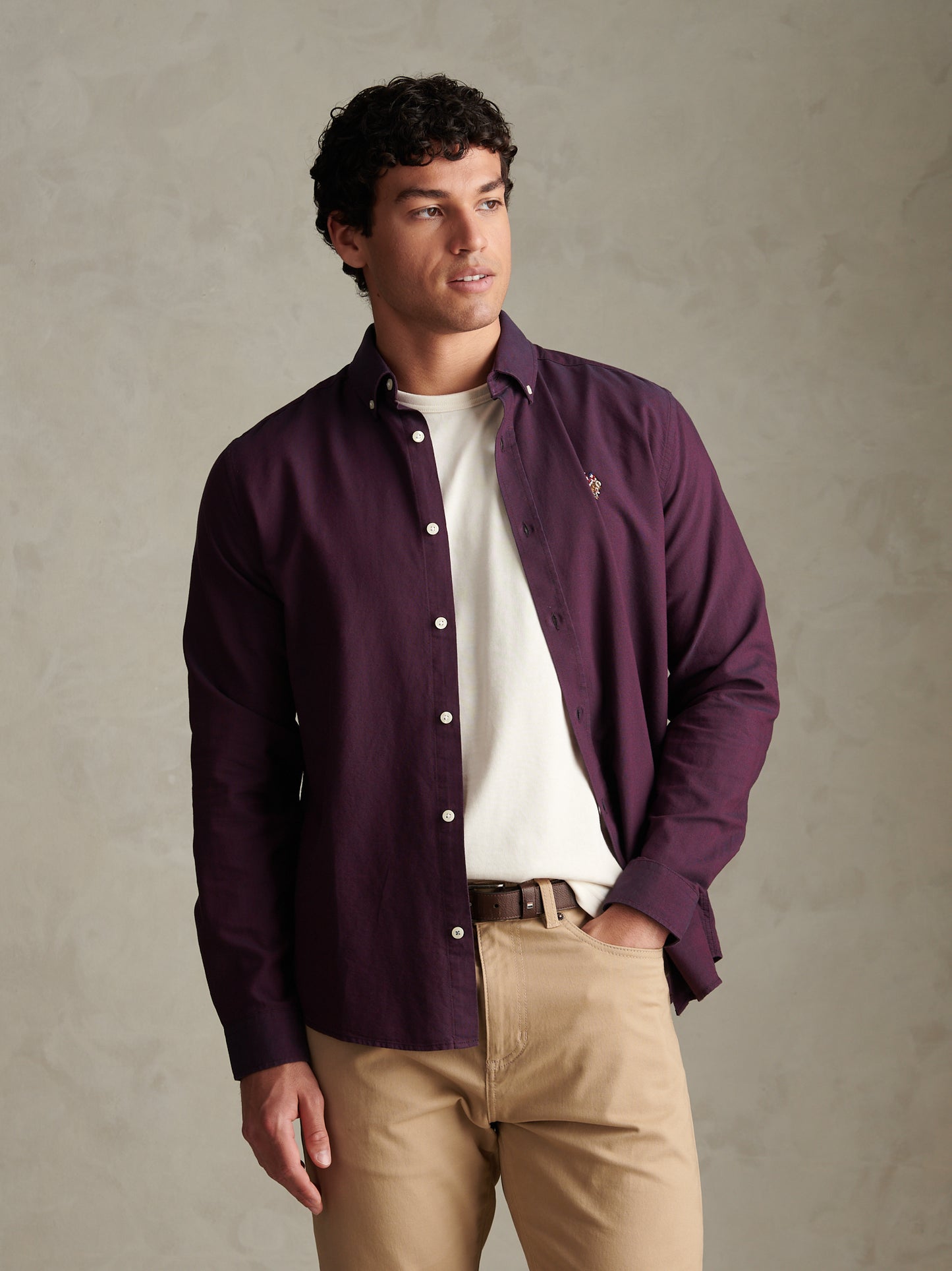 Mens Peached Oxford Shirt Fig