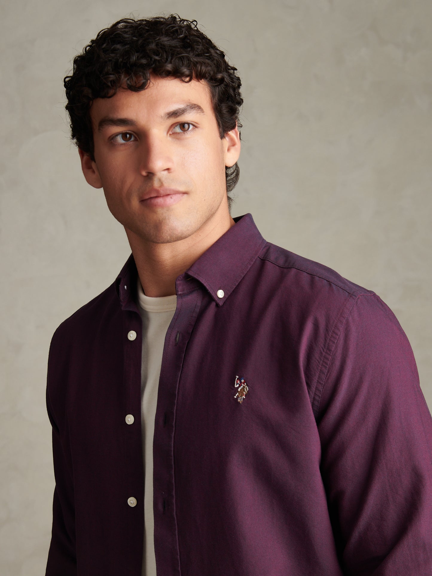 Mens Peached Oxford Shirt Fig