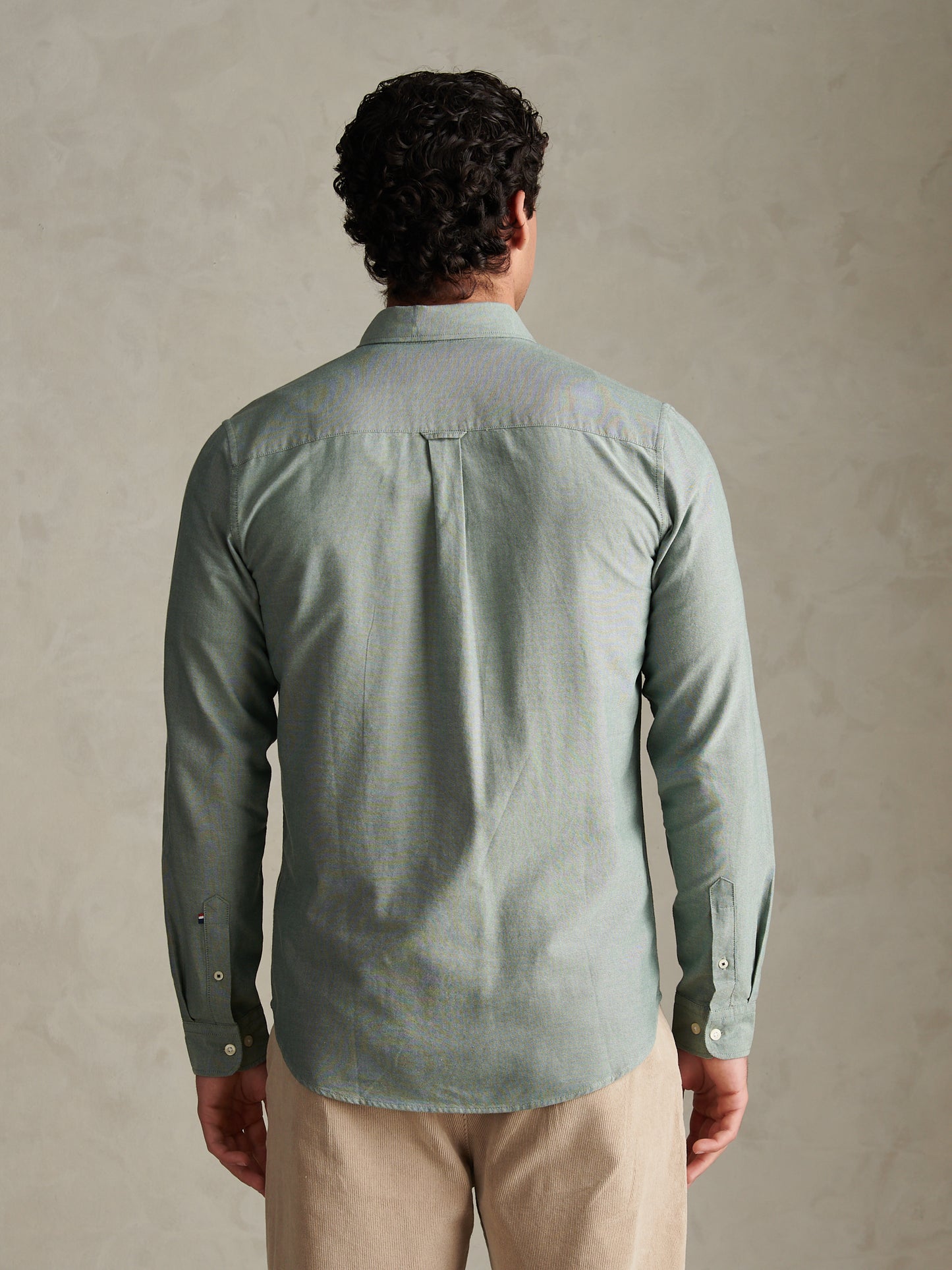 Mens Peached Oxford Shirt Lily Pad