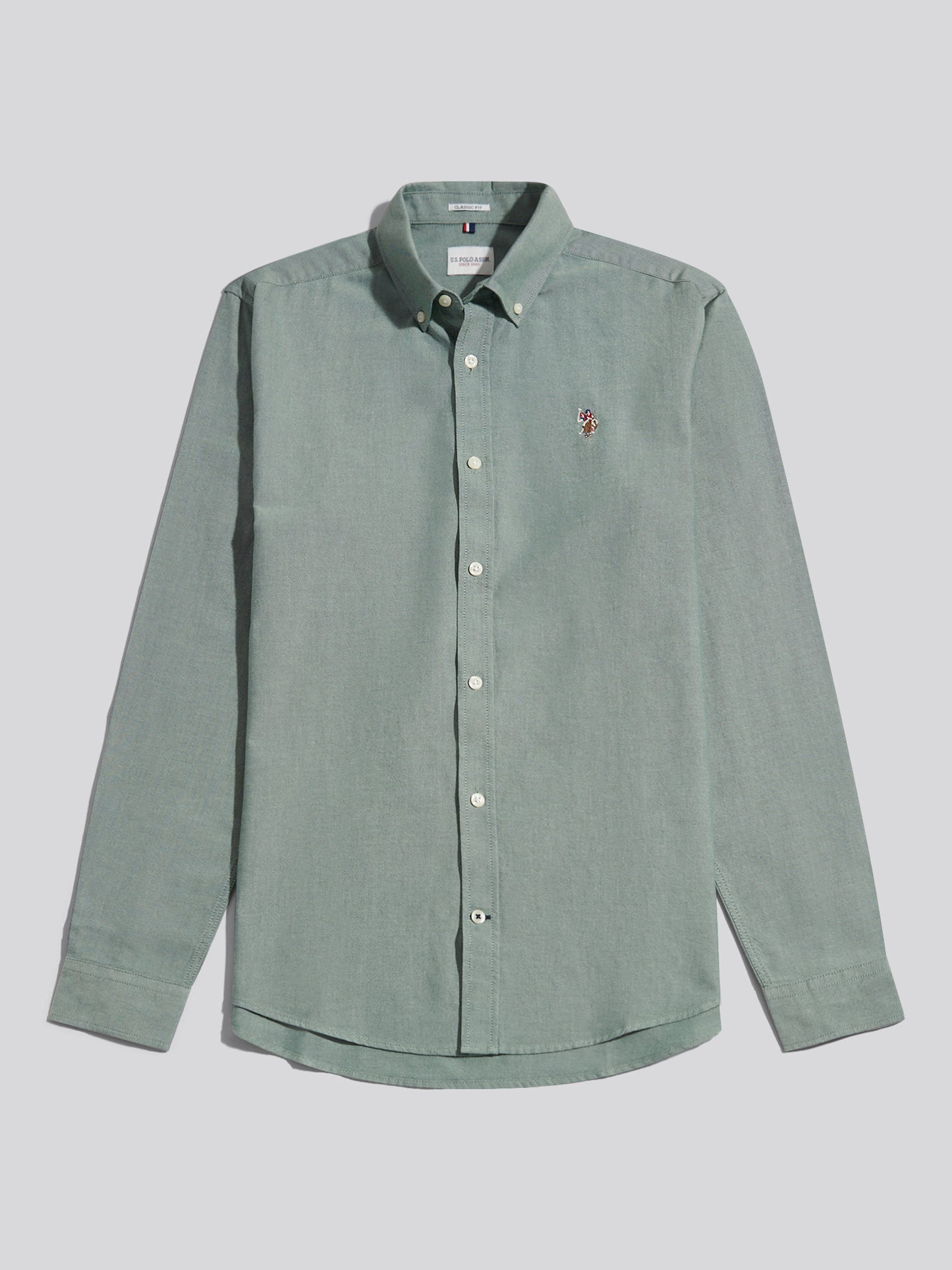Mens Peached Oxford Shirt Lily Pad