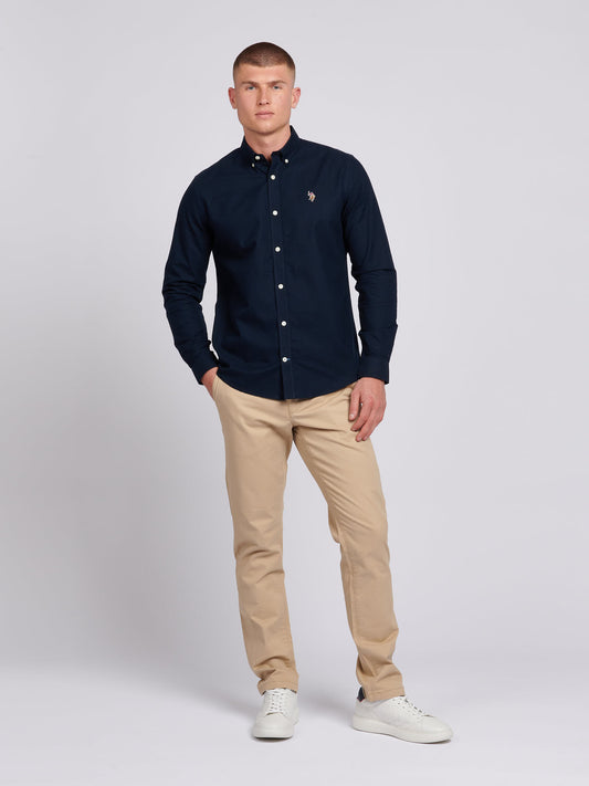 Mens Peached Oxford Shirt  in Dark Sapphire Navy