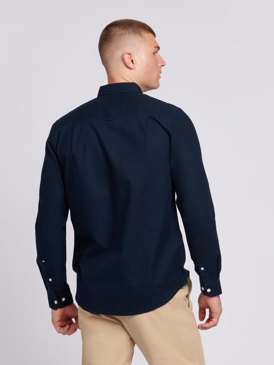 Mens Peached Oxford Shirt  in Dark Sapphire Navy