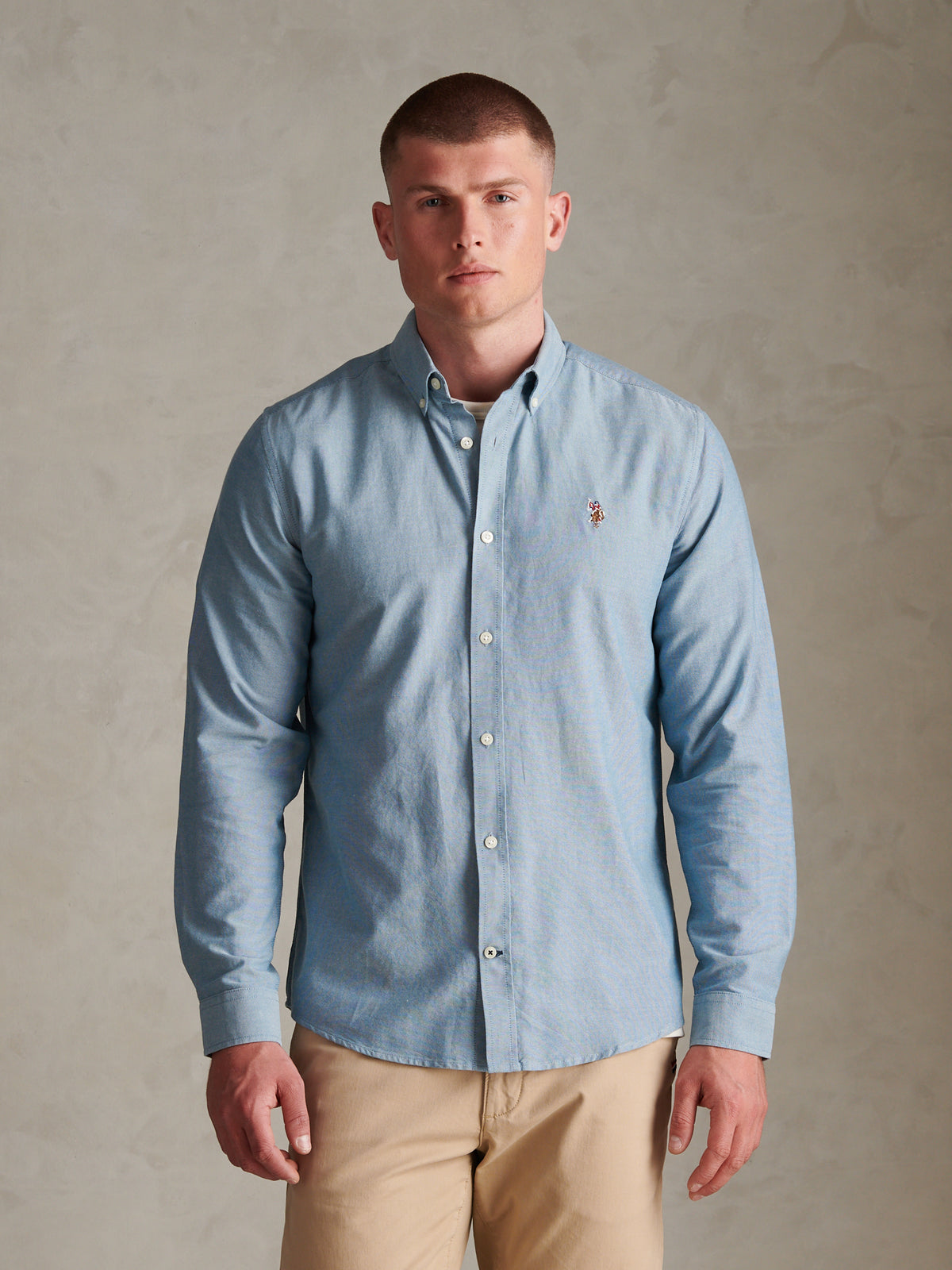 Mens Peached Oxford Shirt Provinical Blue
