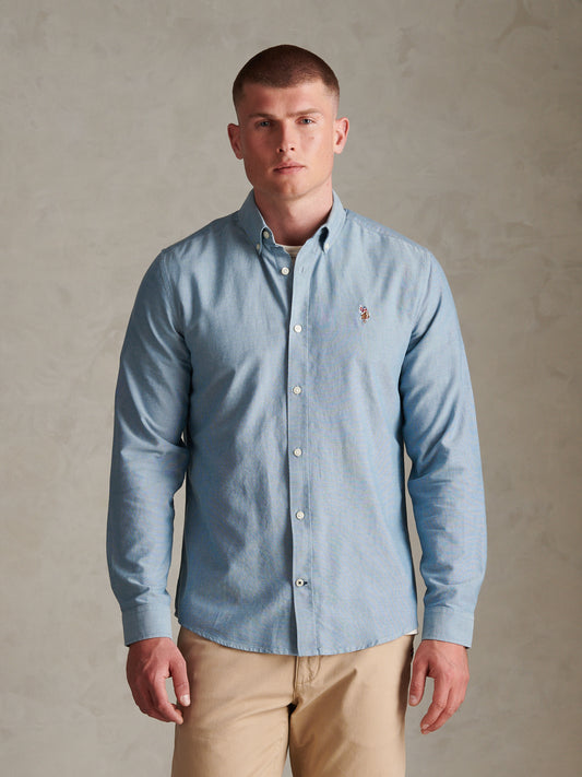 Mens Peached Oxford Shirt Provinical Blue