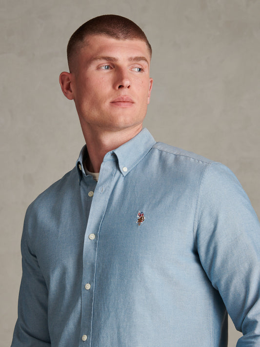 Mens Peached Oxford Shirt Provinical Blue