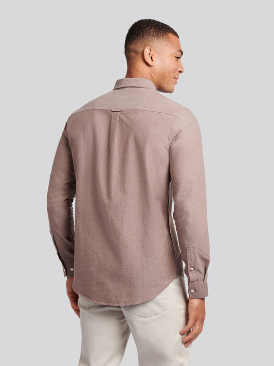 Mens Peached Oxford Shirt  in Chocolate Martini