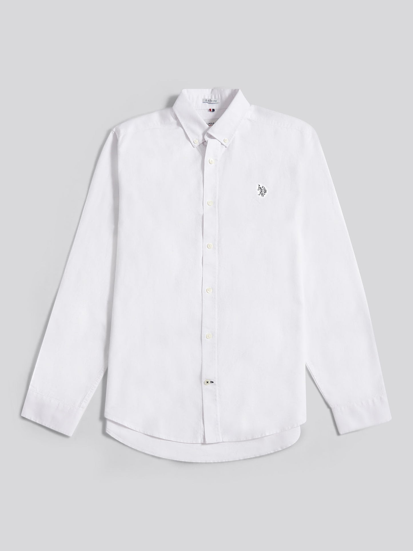 Mens Peached Oxford Shirt White / Dark Sapphire Navy DHM