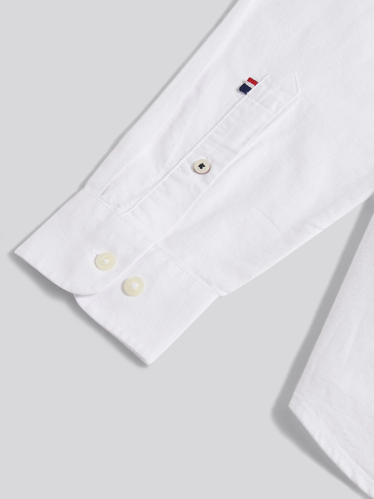 Mens Peached Oxford Shirt White / Dark Sapphire Navy DHM