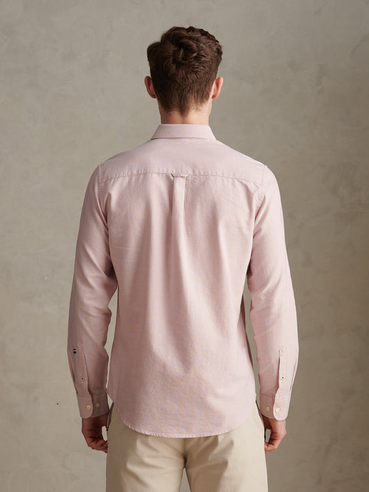 Mens Peached Oxford Shirt Sepia Rose