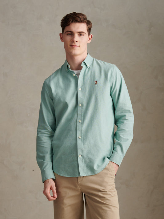 Mens Peached Oxford Shirt Aquifer