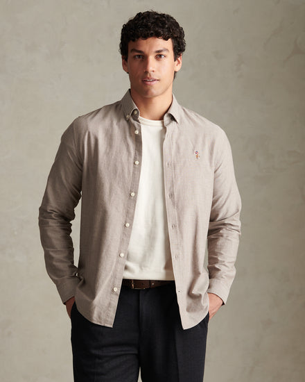 Mens Peached Oxford Shirt Bracken