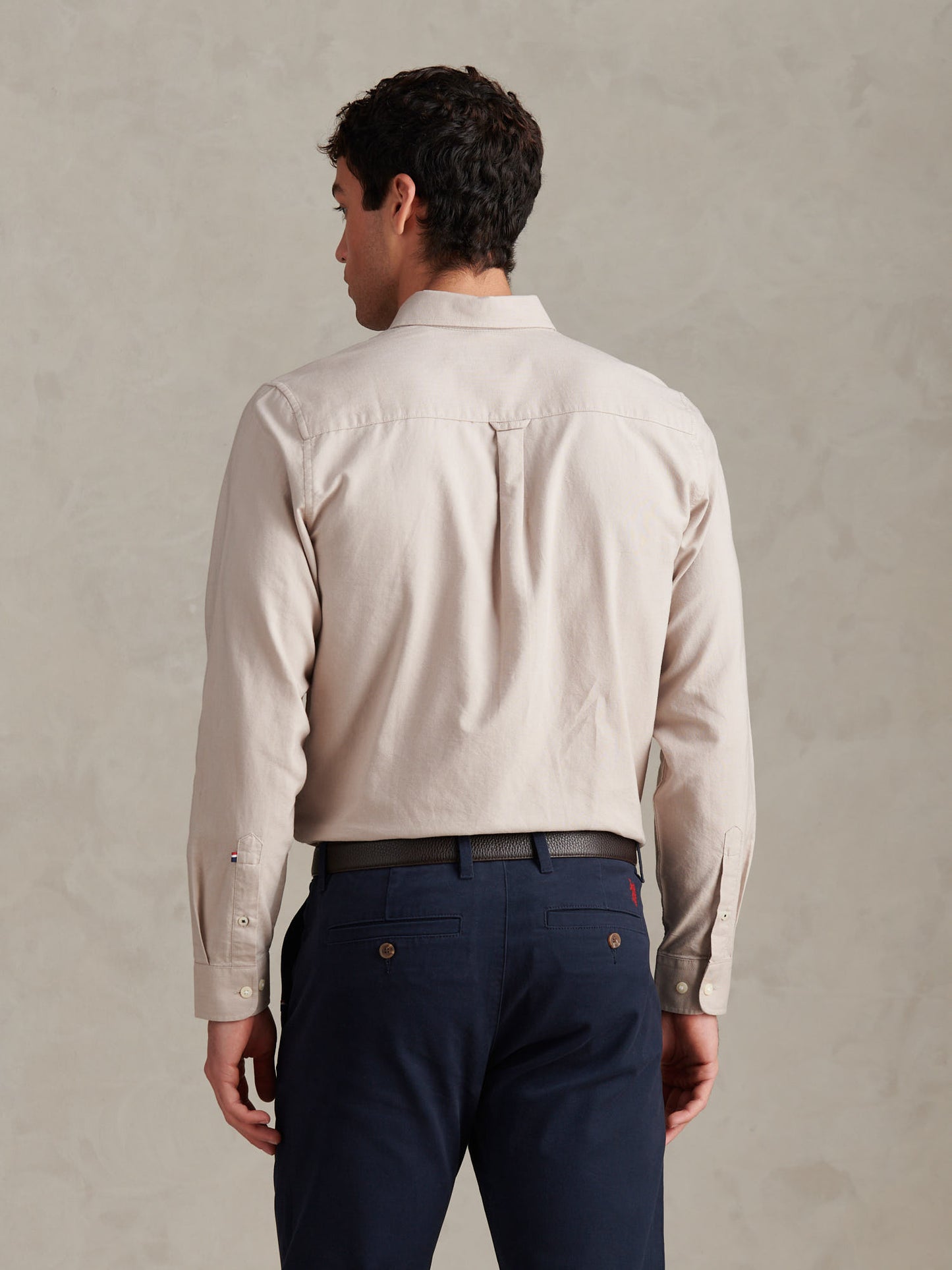 Mens Peached Oxford Shirt  in String