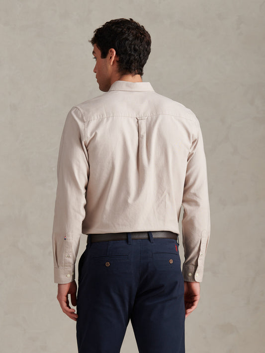 Mens Peached Oxford Shirt  in String