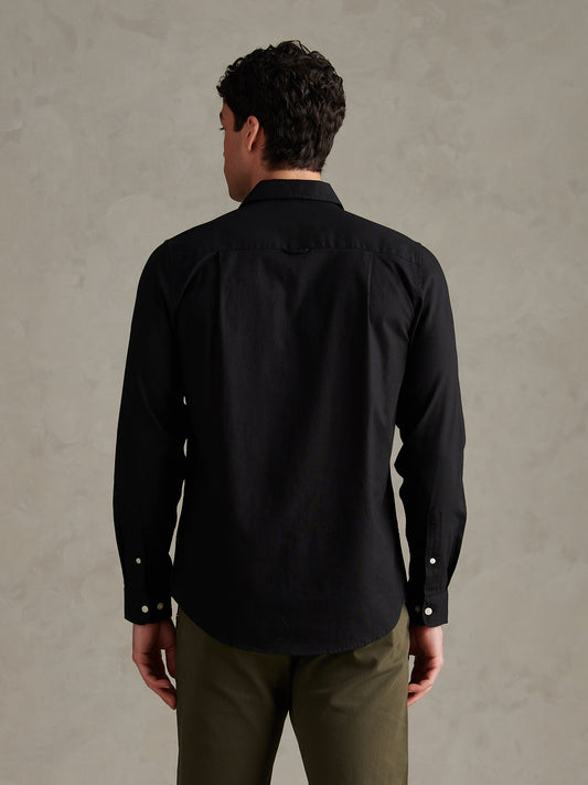 Mens Linen Blend Shirt Black