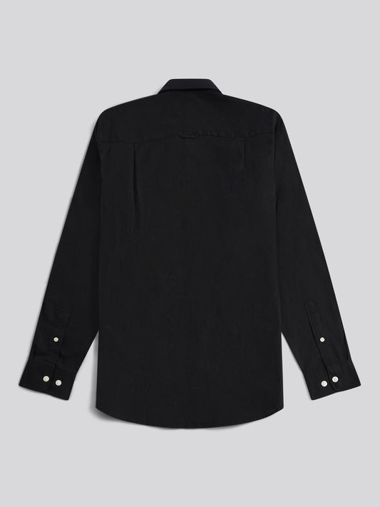 Mens Linen Blend Shirt Black