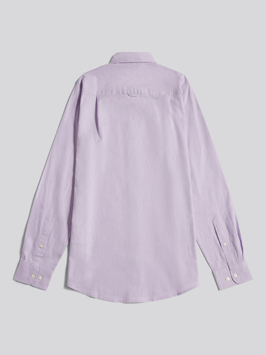 Mens Linen Blend Shirt Pastel Lilac