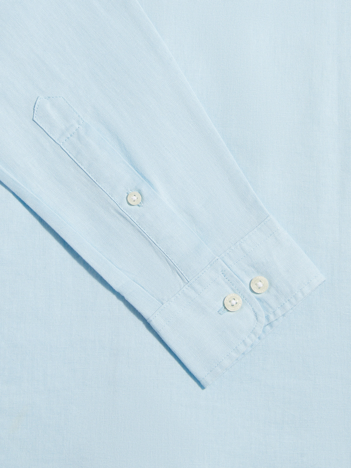Mens Linen Blend Shirt Cool Blue