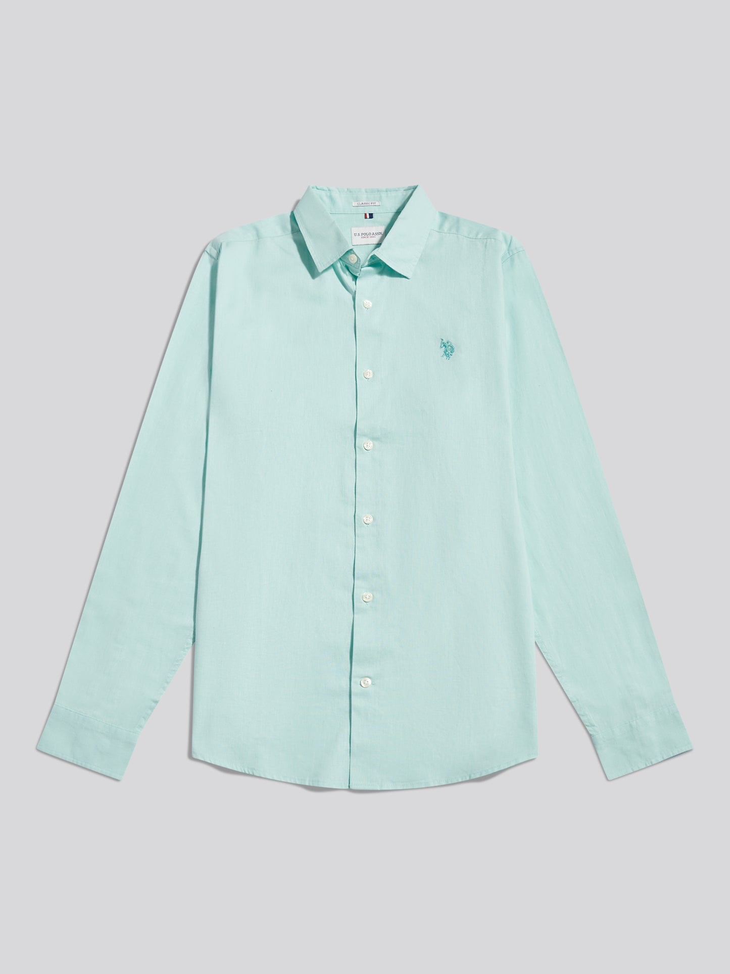 Mens Linen Blend Shirt Icy Morn