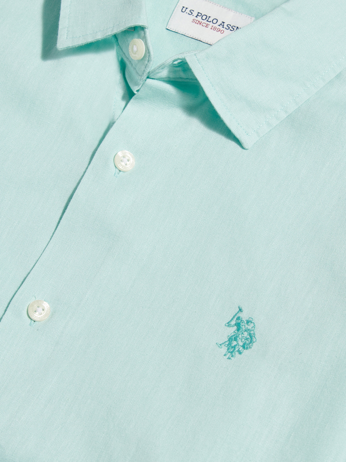 Mens Linen Blend Shirt Icy Morn