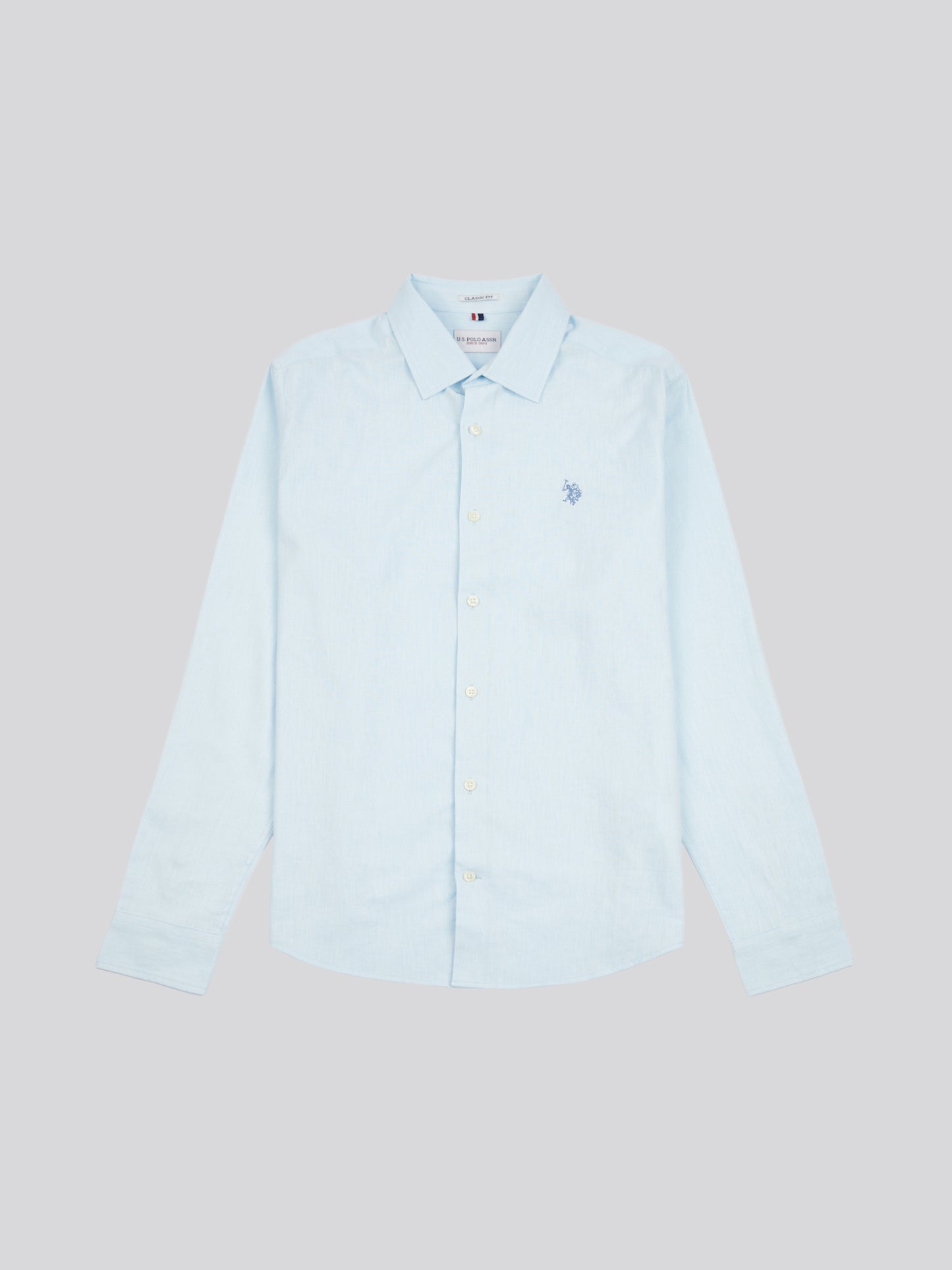 Mens Linen Blend Shirt Ice Water