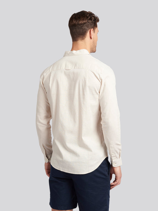 Mens Linen Blend Shirt Beige