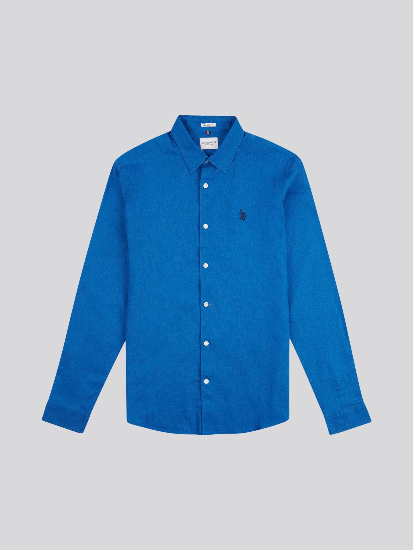 Mens Linen Blend Shirt Deja Vu Blue