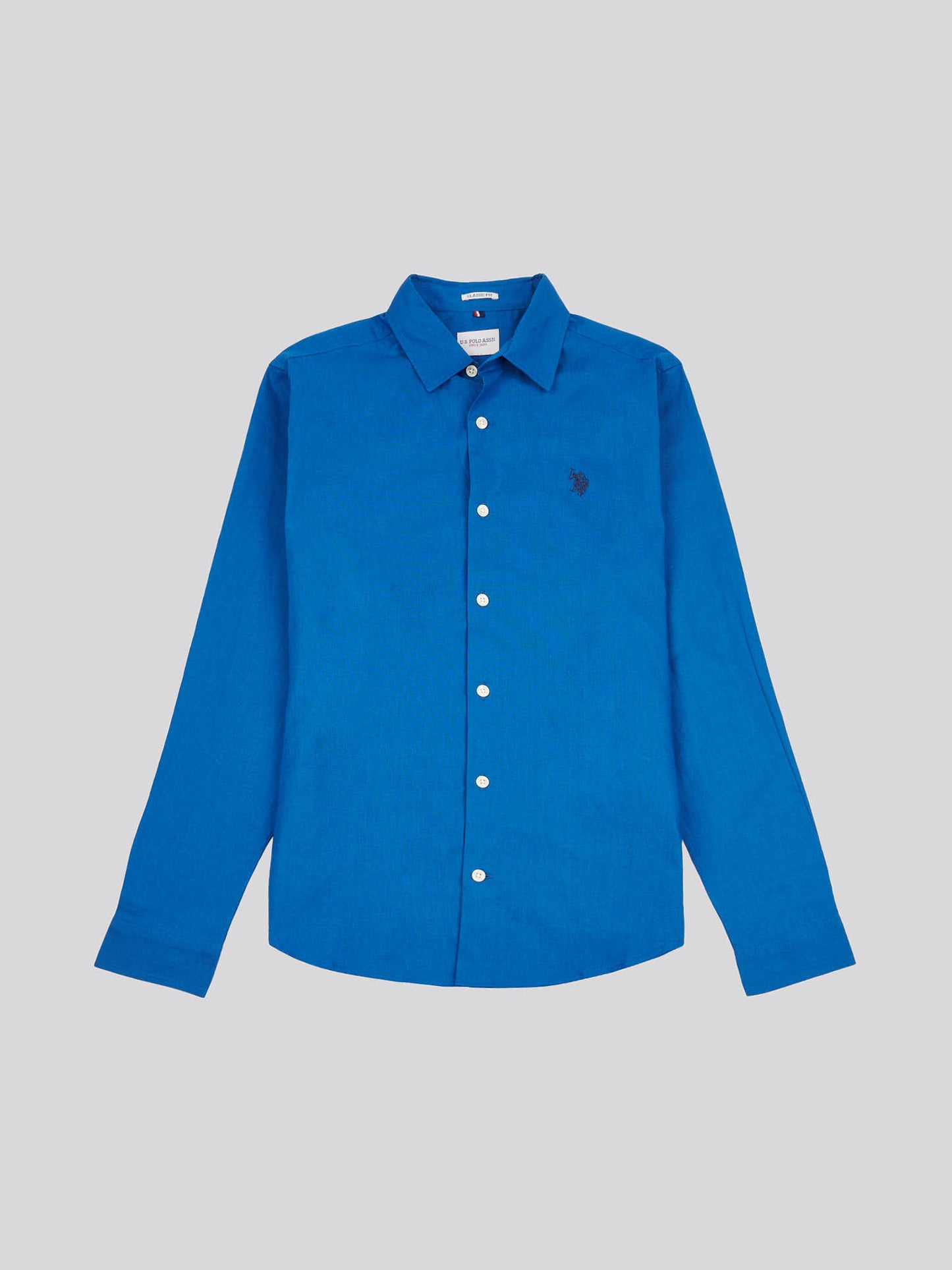 Mens Linen Blend Shirt in Deja Vu Blue