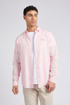 Mens Linen Blend Shirt in Pink a Boo