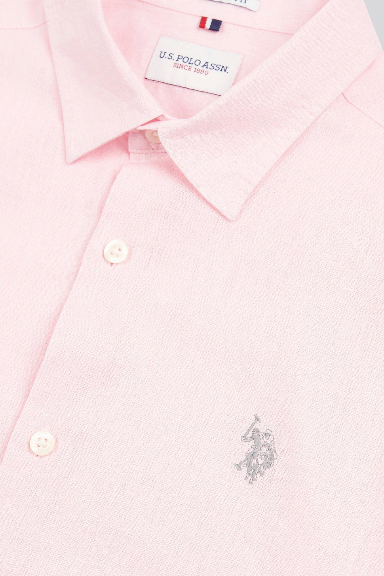 Mens Linen Blend Shirt in Pink a Boo