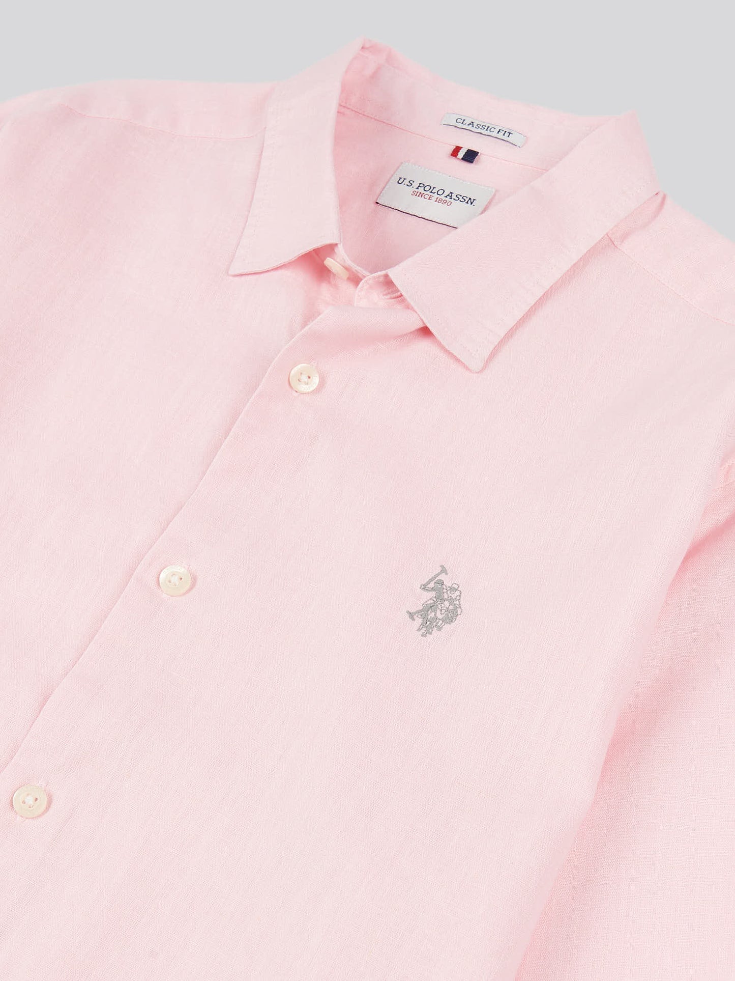Mens Linen Blend Shirt Pink a Boo