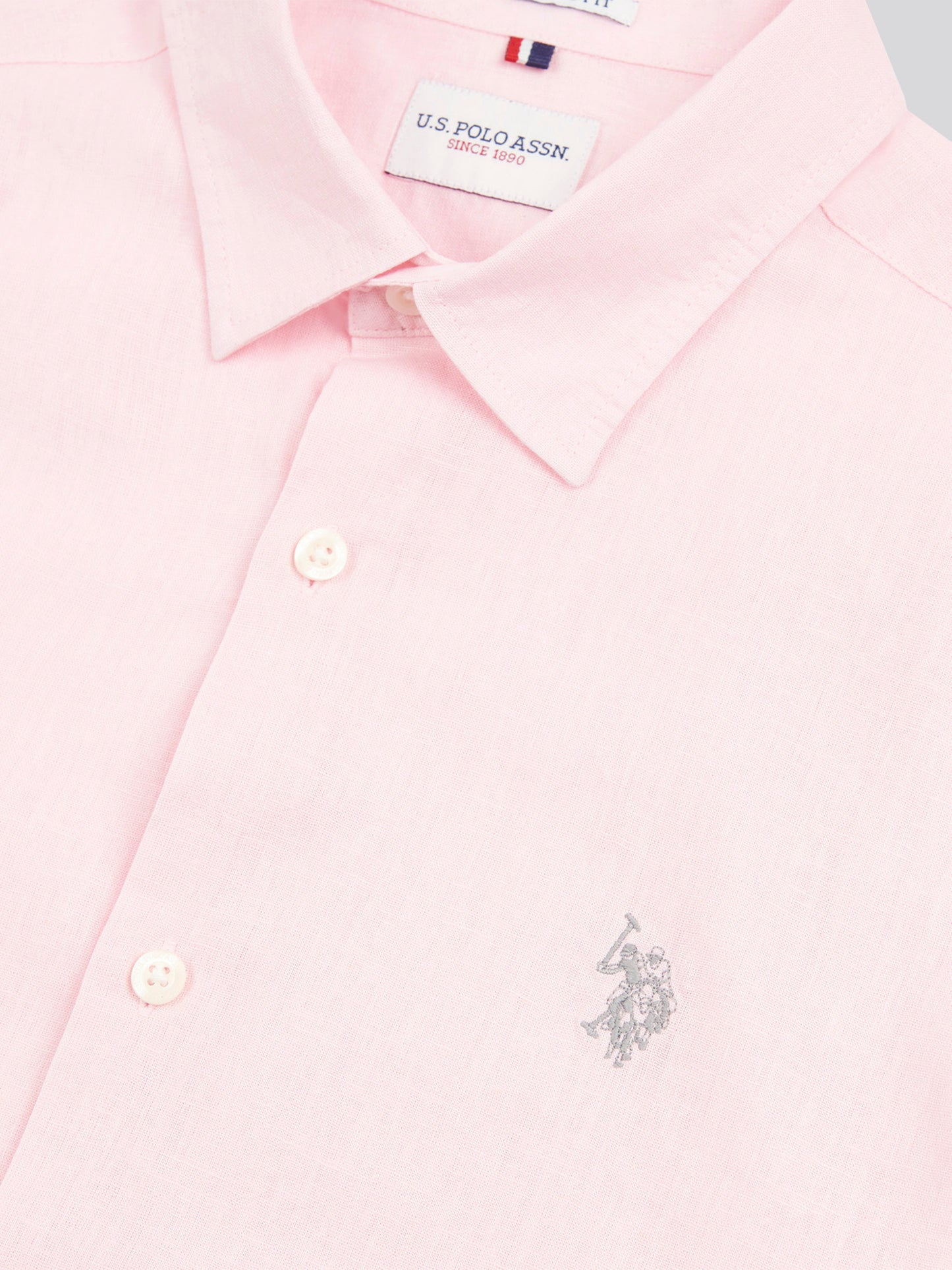 Mens Linen Blend Shirt Pink a Boo