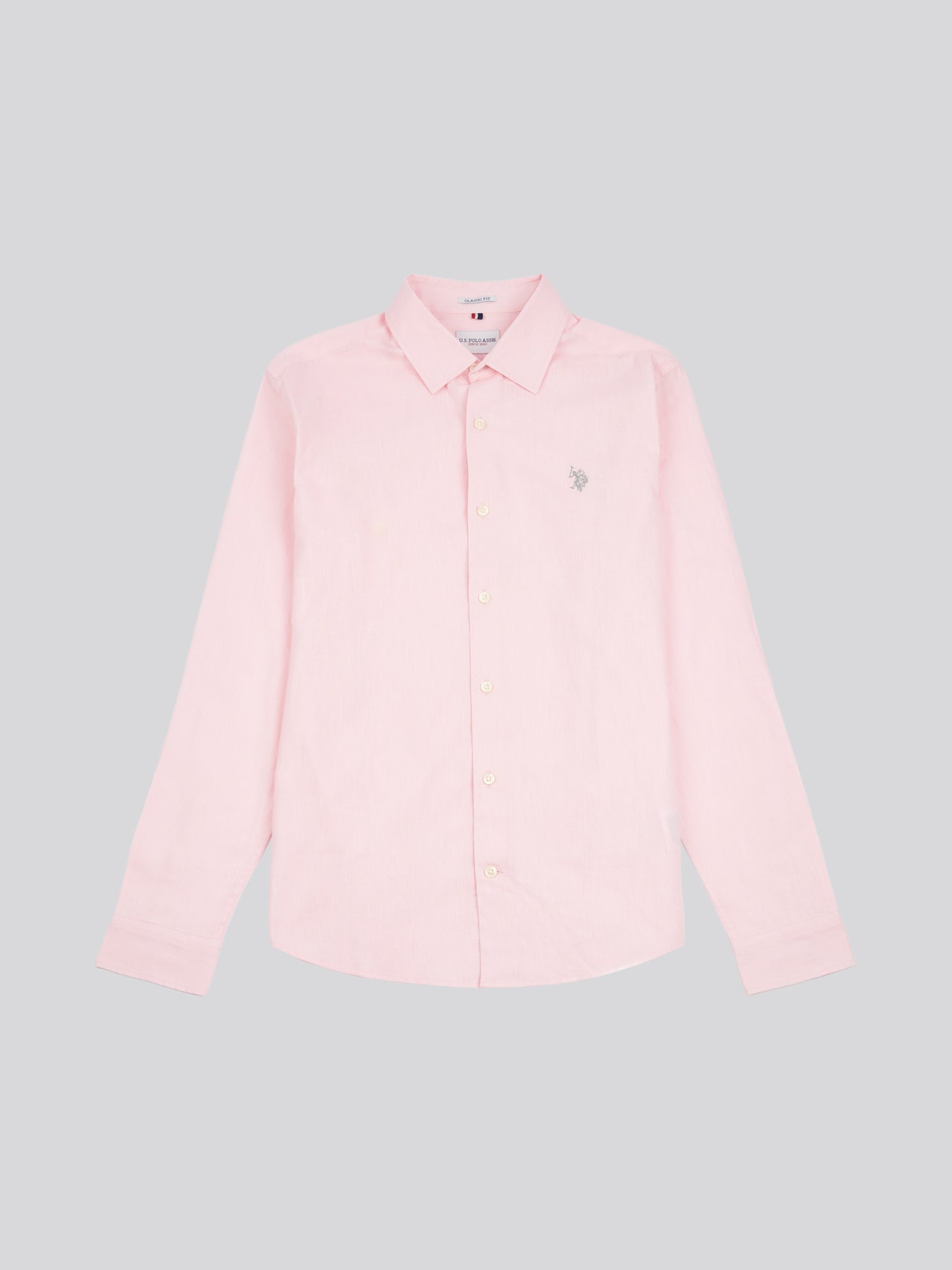 Mens Linen Blend Shirt in Pink a Boo