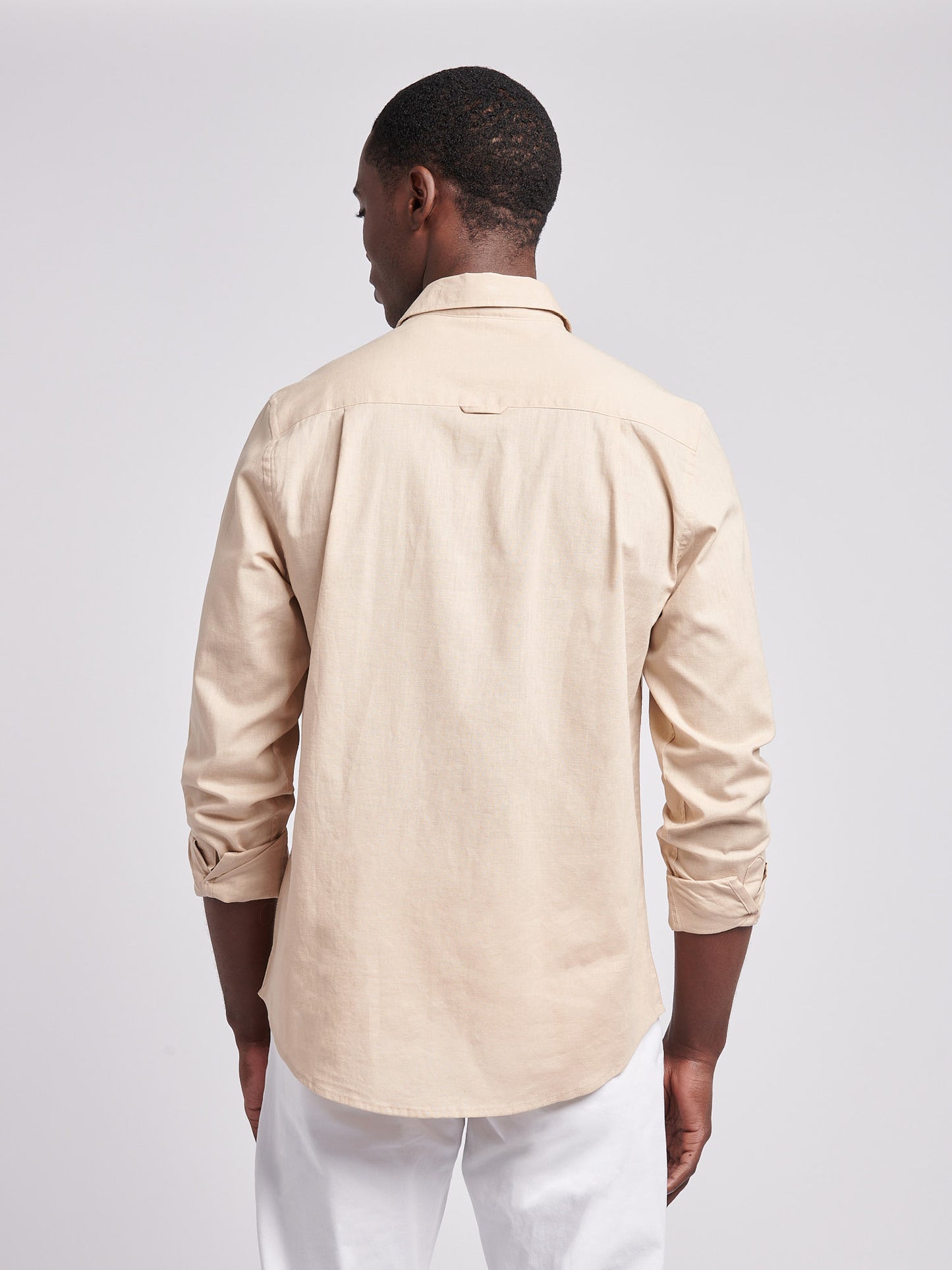 Mens Linen Blend Shirt Doeskin