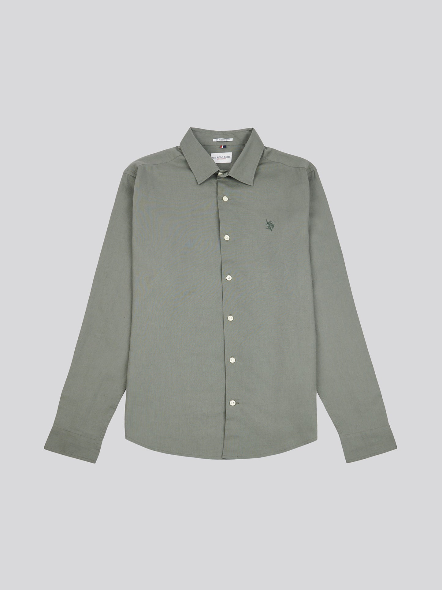 Mens Linen Blend Shirt Mulled Basil