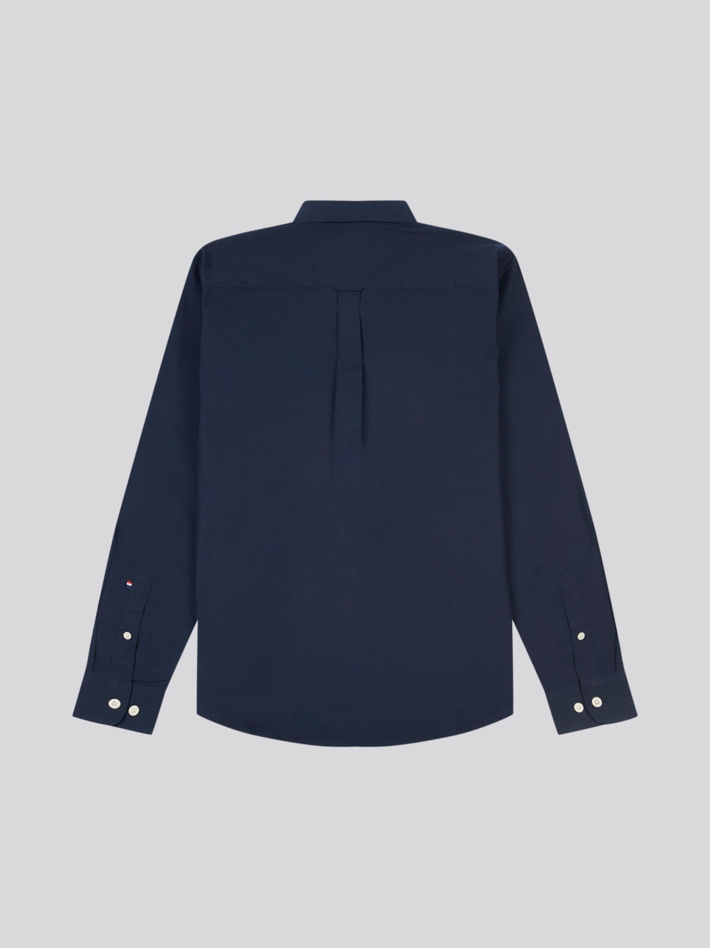 Mens Stretch Cotton Poplin Shirt Dark Sapphire Navy / Haute Red DHM