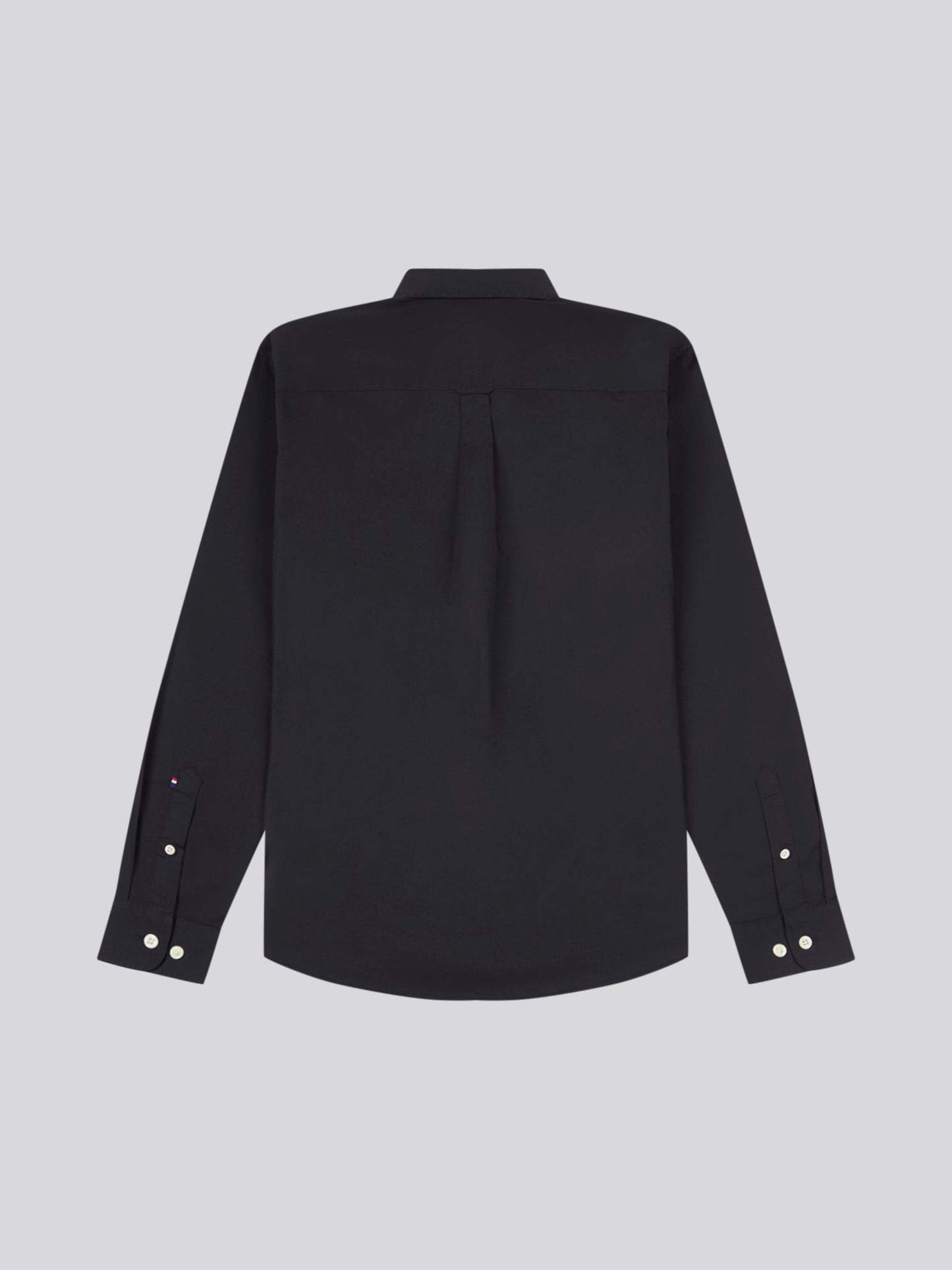 Mens Stretch Cotton Poplin Shirt in Black Bright White DHM