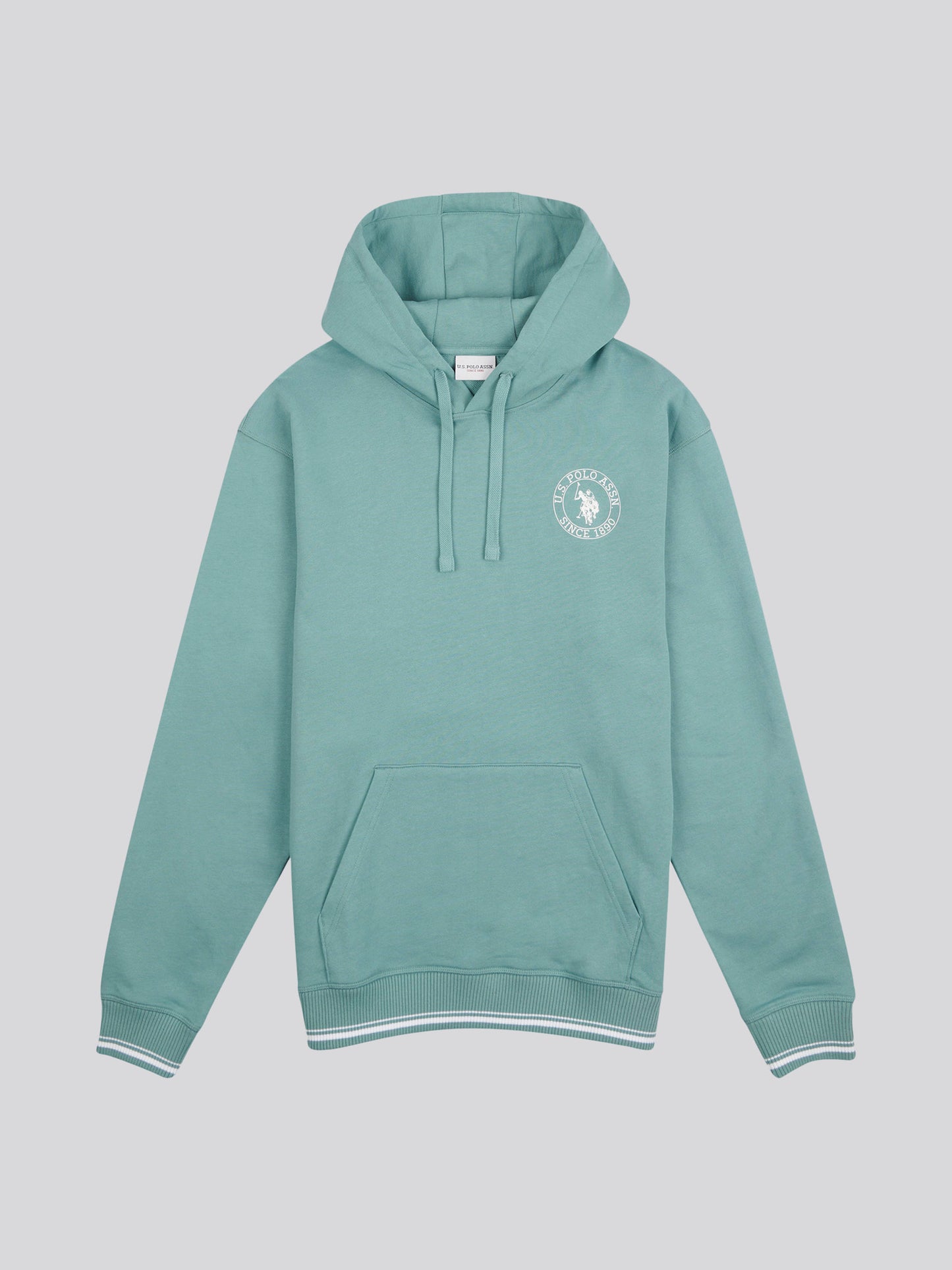 Mens Classic Fit Circle Print Hoodie in Mineral Blue